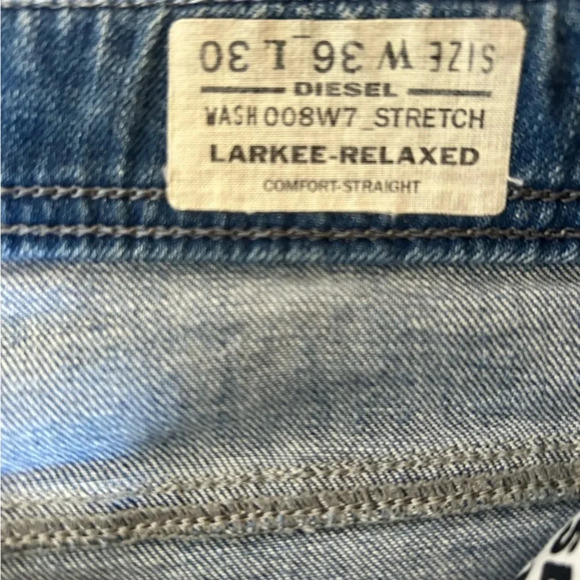 Diesel Men’s Jeans Larkee Relaxed Comfort Straight Wash 008W7 Size 36/30 - Picture 8 of 12